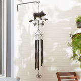 Weather vane country pig hanging wind chime