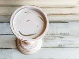 Shabby distressed pink & gold pilar candle holder