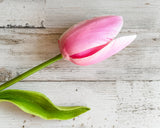 Artificial pink tulip pick

Increase the beauty in your home with our tulip pick. It will add a touch of elegance to any arrangement. These tulips are made with ''real touch'' materials, so that they are not only beautiful to see but feel realistic as well.

Materials:
Fabric, plastic, silk, metal

Dimensions:
2" wide x 24" long