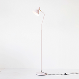 Tall pink and gold floor lamp with inline switch and swivel head, JaBella Designs