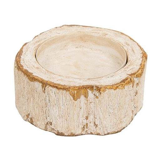  This pillar candle holder is made of resin material in a natural birch tree design. This holder looks great paired with any decor, with its neutral design, and can be filled with a pillar candle in a variety of textures and colors, making it versatile to customize in any space. This holder is the perfect addition to a mantle, centerpiece, riser, shelf, or any flat tabletop surface. 