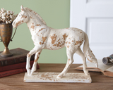 This majestic equine boasts elements from the architecture of the Roman Empire. Feature on a table or shelf for a quick, sophisticated touch in a room. This piece is a great choice for a gift.  Materials: Resin  Dimensions: 11 1/4" high x 3 1/2" deep x 13" wide