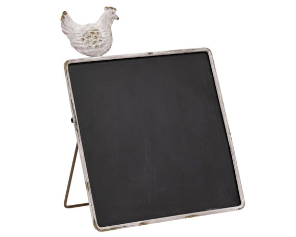 Chicken chalkboard, Framed chalkboard with easel, Country chicken decor, Kitchen chalkboard, Distressed chicken on top of chalkboard, JaBella Designs