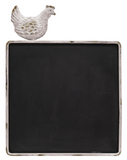 Kitchen decor, White distressed chicken attached to chalkboard easel, Kitchen message board, JaBella Designs