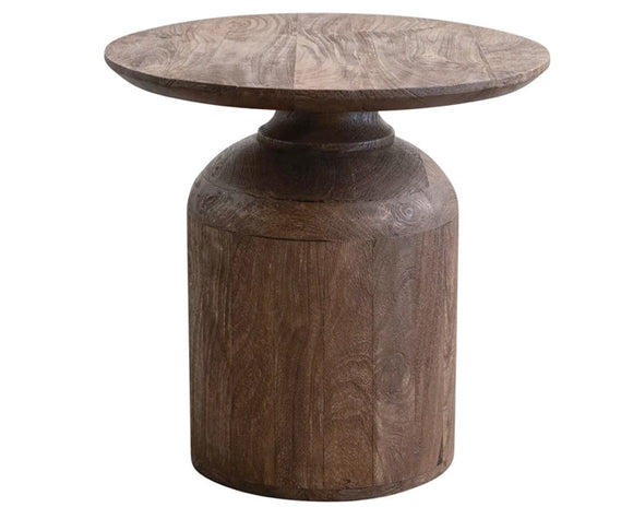 Round table, Mango wood table, Walnut finish, Modern table, JaBella Designs, Poplar Landing