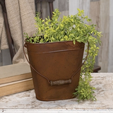 Rustic farmhouse brown oval wall planter