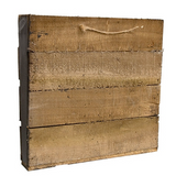 Rustic black slat wooden wall hanging bin
