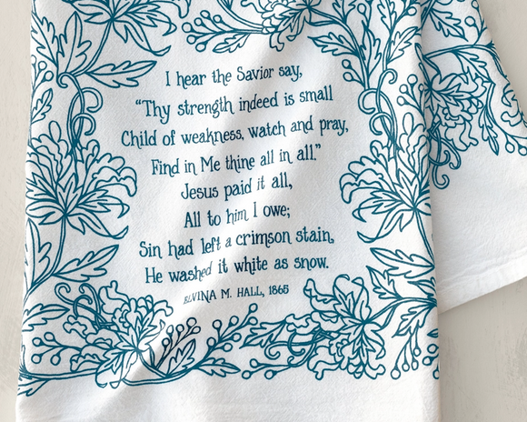 Inspirational Christian hymn towel

Brighten your home with truth and song. 