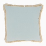 Light blue floral embroidered down-filled pillow
