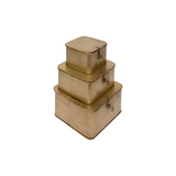 Decorative metal boxes in brass finish