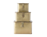 Decorative metal boxes in brass finish