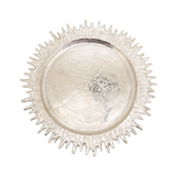 Round silver textured rim plate charger