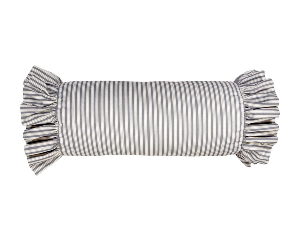 Gray & white lumbar pillow with ruffle accents

This elegant neck roll pillow features a timeless stripe pattern, adding a touch of sophistication to any space. Crafted with high-quality materials, it offers both style and comfort, making it perfect for relaxing or supporting your neck while sleeping. The versatile design complements various bedding styles, ensuring it fits seamlessly into your existing decor. Elevate your home’s aesthetic with this luxurious neck pillow, a perfect blend of luxury and f