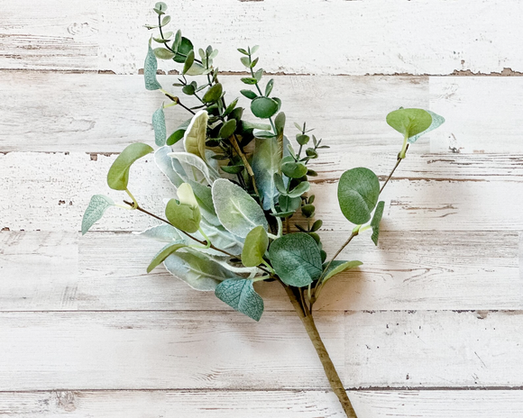 Artificial velvet lamb's ear greenery spray