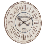 Vintage style distressed antique white clock