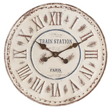 Vintage style distressed antique white clock