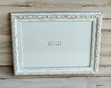 White &amp; gold 8.5x11 ornate wood picture frames &nbsp;
*Made to order*

If you're looking for home decor&nbsp;gift ideas, look no further! Whether displayed alone or as part of a home office gallery wall, this vintage style, ornate diploma&nbsp;frame complements almost any decor, including shabby chic and farmhouse.

This wood picture frame is painted in layers of soft white and gold to bring out its shabby farmhouse chic style. It holds an 8 1/2” x 11” document.