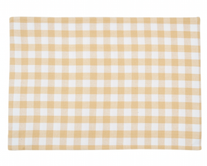 With a classic cornsilk yellow and white gingham check, this placemat was made for summer picnics and country farmhouse style. This woven placemat is crafted of cotton and instantly brings sunshine to any kitchen.

Materials:
100% Cotton

Dimensions:
13" high x 19" wide

Care:
Machine washable&nbsp;