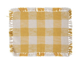Country yellow buffalo check table placemat