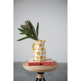 Yellow polka dot hand-painted pitcher