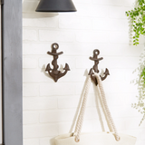 Cast iron anchor wall hook set

Add a fun touch to your mud room entryway with these cast iron hooks. Made using cast iron, each anchor features two hooks on the bottom for hanging linens or purses. These hooks are perfect for a lake or beach house.

Materials:
Cast iron

Dimensions:
5 1/2" wide x 1 1/2" deep x 8" long