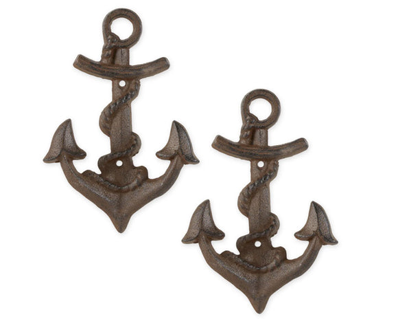 Cast iron anchor wall hook set

Add a fun touch to your mud room entryway with these cast iron hooks. Made using cast iron, each anchor features two hooks on the bottom for hanging linens or purses. These hooks are perfect for a lake or beach house.

Materials:
Cast iron

Dimensions:
5 1/2