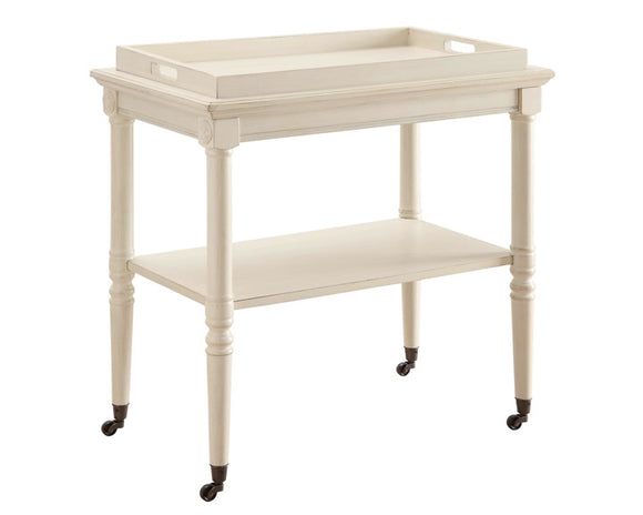 French country style antique white tray table

Featuring a removable tray and lower open storage, this table has fitted metal casters for easy mobility in a style designed to tie in with the table design. It will coordinate beautifully with traditional and Southern-inspired styles.

Materials:
Wood, rubber, metal

Dimensions:
25 1/2