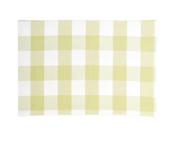 Apple green & white plaid cotton placemat

Bring a fresh update to your dining room with this placemat. Build a classic foundation for your table setting with the timeless style of this apple green and white buffalo check placemat. From modern farmhouse to cozy cottage and back to urban retreats these placemats fit in with any dining room design and aesthetic.

Materials:
Cotton

Dimensions:
13