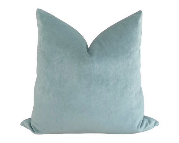 Robin's egg blue velvet pillow

Whether used in a bedroom or study, these gorgeous pillows are perfect for adding shabby farmhouse chic style to your space. Each pillow features a velvet cover in a robin's egg blue with an invisible zipper enclosure. The pillow cover is over-locked and serged for a professional finish. It comes with a down-filled insert. 

This pillow and insert are proudly made in the USA.

Materials:
Velvet, down-filled insert

Dimensions:
20