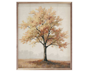 Framed picture featuring a tree losing leaves
*Made to order*

This distinctive piece is an effortless means to infuse beauty and charm into any wall. Crafted from high-quality American hardwood planks, it features a hand-painted face and is adorned with vibrant designs printed using UV cured ink. Encased in a natural walnut frame, it exudes a classic yet modern aesthetic. Each piece is a one-of-a-kind creation, boasting its own personality, distinctive marks, and captivating wood grain.


