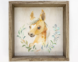 Small little boy horse watercolor print artwork

This is the perfect piece for a kid's room or nursery! The soft colors make this a great addition to any room. Printed with high resolution archival giclee inks on a fine art cotton wood-mounted canvas, this print is whimsical yet fun. It's also a great choice for a baby shower gift.&nbsp;

This item is proudly made in the USA.

Materials:
Wood, canvas

Dimensions:
6" wide x 1" deep x 6" tall