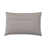 Neutral cream cotton embroidered lumbar pillow
