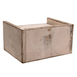 Weathered wooden crate on a white background