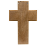 Wooden cross on a white background