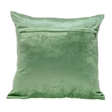 Modern green geometric velvet throw pillow