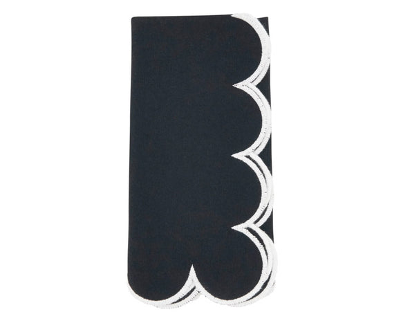 Black cloth napkin with white scallop hem

Infuse elegance into your table setting with these napkins. The delicate scalloped edges bring a touch of sophistication to every meal. Elevate your dining experience with these timeless and refined napkins.

Materials:
Cotton

Dimensions:
20