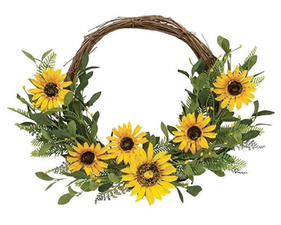 Black-eyed Susan grapevine decorative wreath