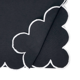 Classic black & white scalloped table runner