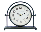 Introduce a touch of elegance to your home with this long and narrow iron table clock. It adds a touch of vintage charm to any space. Its design blends perfectly with modern farmhouse, industrial, or salvaged styles. Whether you're accenting your home office or adding character to your living room, this clock is perfect for your space.
