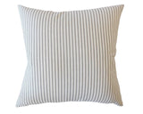 Decorative throw pillows are the best way to elevate your space. And this black ticking stripe pillow is a great way to do just that! It features a black and neutral cream striped design along the front and back. There is a hidden zipper for easy cover removal and cleaning. Pair a few of these pillows with shades of tan for a classic look, or display on a lounge chair for a simple accent. The possibilities are endless!  This item is proudly made in the USA!  Materials: 100% Cotton, 95/5 feather down fill