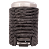 Add an elegant accent in your bathroom with this gorgeous wastebasket. Surrounded in handwoven rattan, this stainless steel trash can comes with a matching soft-close lid. Use this round wastebasket in the kitchen, workplace, or any other area where garbage tends to collect.