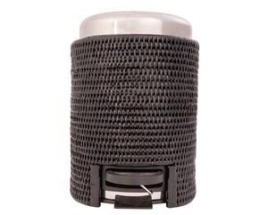 Add an elegant accent in your bathroom with this gorgeous wastebasket. Surrounded in handwoven rattan, this stainless steel trash can comes with a matching soft-close lid. Use this round wastebasket in the kitchen, workplace, or any other area where garbage tends to collect.