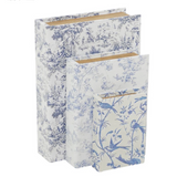 Blue toilet book box set

Offering both style and function, this white set of book-shaped boxes can elevate the visual aesthetic of any space, adding height to bookshelves and consoles. The book boxes are capable of nesting within each other. These are a great gift choice for an avid reader.

These book boxes are sold in sets of three, one of each size.