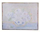 Add classic charm to a guest room with this lovely wall hanging. It features a blue floral print that has been plastered onto a burlap backing. This piece would also work well in a nursery or bedroom. And it makes for a great gift.

Materials:
Burlap

Dimensions:
18" high x 24" wide&nbsp;