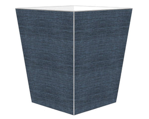 Navy blue poplin handmade wastepaper basket