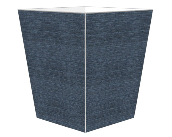 Navy blue poplin handmade wastepaper basket