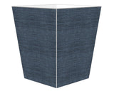 Navy blue poplin handmade wastepaper basket