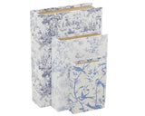Blue toilet book box set

Offering both style and function, this white set of book-shaped boxes can elevate the visual aesthetic of any space, adding height to bookshelves and consoles. The book boxes are capable of nesting within each other. These are a great gift choice for an avid reader.

These book boxes are sold in sets of three, one of each size.