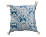 Square cotton blend royal blue velvet pillow

Add luxurious style to your space with this gorgeous blue velvet pillow. It features a floral damask pattern with bird accents, as well as tassels on each corner. This pillow has a zipper for easy removal.&nbsp;

Materials:
Cotton blend, polyester fill

Dimensions:
18" square