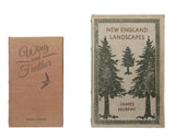 These enchanting book storage boxes come as a charming set of two. One features the title, "New England Landscapes," and the other features, "Wing and Feather." This set adds a touch of nostalgia and splendor to any bedroom, living room, entryway, or office. And they flawlessly complement a wide range of design themes. Place stationery or small keepsakes in these lovely storage boxes. Display on a side table with notepad and pen neatly stashed away. The possibilities are endless!